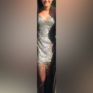 Glitter prom dress xs !!